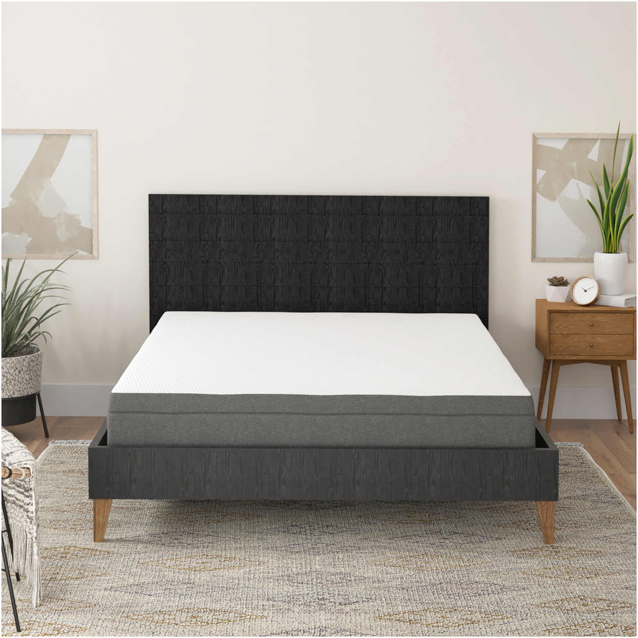 JERFIT King Size Firm Mattress, 8 Inch Gel Memory Foam Bed Mattress with Edge Support, AirGrid Cooling Technology, CertiPUR-US Certified, White