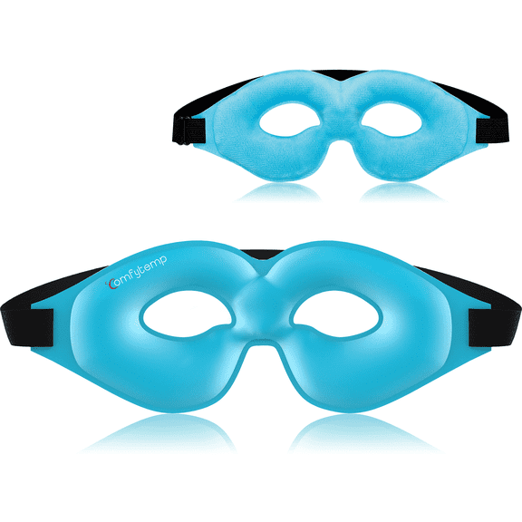 Comfytemp Cooling Eye Mask, Reusable Cold Compress for Puffy Eyes, Dark Circles & Migraines, Hot & Cold Therapy, 3.8"×9.7"