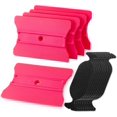 thumbnail image 1 of shiyou-5PCS Wrap Squeegee for Vinyl with Fabric Felt, 4" Vinyl Squeegee with Rounded & Squared Corners for Window Tinting,Car Wrapping,Sign Marking, Window Film,Wallpaper Smoothing Tool (Pink), 1 of 4