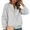 *Gray, variant on Women's Quilted Half Zip Pullover Sweatshirt , Ladies' Textured Long Sleeve Top , Casual Relaxed Fit Fall Sweater For Women, Brown , S-2XL