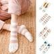 thumbnail image 2 of Style 2 Mujeres Niñas Invierno Coral Terciopelo Zapatilla Calcetines Para El Hogar Dibujos Animados Para Pata De Gato Patrón De Garra Color De Contraste Fuzzy Fluffy Acogedor Piso, 2 of 5