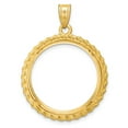 thumbnail image 3 of 14k Yellow Gold Rope Frame D/C Prong Setting Coin Bezel Pendant Mounting - Fits 22mm, 3 of 4