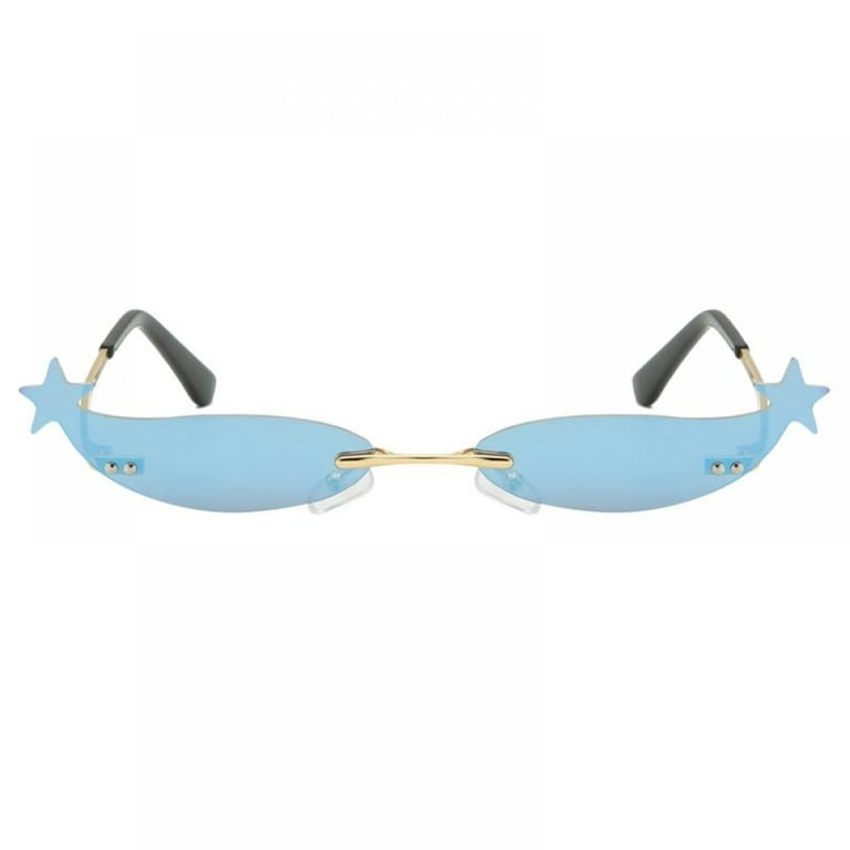 Color Profit Kids Vintage Oval Sunglasses Metal Frame Oval Sunglasses Slender Fish Shape Star Tail Sunglasses, Adult Unisex, Size: One size, Grey