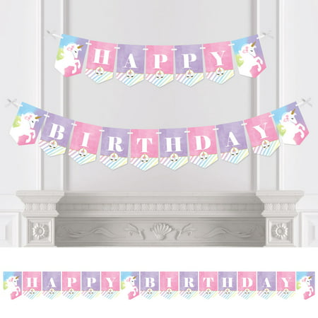 Rainbow Unicorn  Birthday  Party  Bunting Banner Magical 