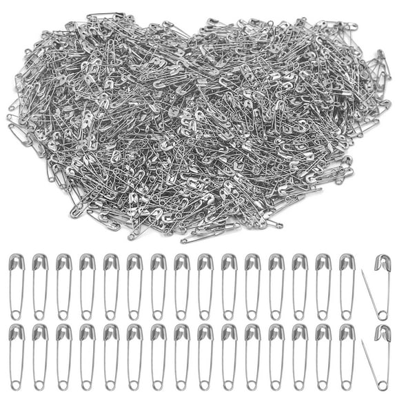 2000 Pcs Mini Safety Pins, 0.75 inch Small Safety Pins for Clothes, Silver.