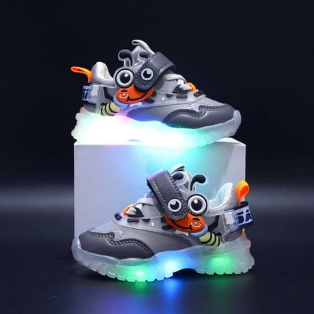 

Cathalem Girls Sneaker Size 1 Light Up Shoes For Girls Toddler Led Walking Shoes Girls Kids Children Baby Toddler Shoe Size 11 Grey 23