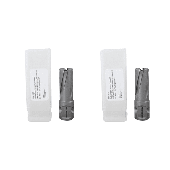 Accusize 11/16'' by 1'' Cutting Depth Carbide Tipped Annular Cutter with One-Touch Shank, CBN Ground, Ansi Standard, 3080-2016x2