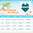 thumbnail image 2 of GYRATEDREAM Girl's Cute Two Piece Swimsuit V Neck Spaghetti Strap Wireless Bikini Set Kids Tankini Bathing Suit Sport Swimwear for 13-14Y Dark Green, 2 of 9