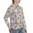 thumbnail image 6 of Fotbe Happy Frogs1 Pattern Womens Long Sleeve Hoodie, Pullover Hooded Sweatshirt, Kangaroo Pocket Hoodie with Eye-catching Drawstrings-Medium, 6 of 7