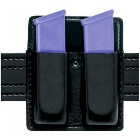 Safariland Double Mag Pouch - Safariland 75 Double Mag Pouch Without Flaps - Plain Black, Ambidextrous