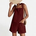 thumbnail image 5 of Women Jumpsuits on Under $5! Cagogo Women Casual Summer Rompers Overalls Tie Knot Strap Corduroy Shorts Jumpsuit Wide Leg Summer Casual One Piece Shortalls, 5 of 9