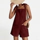 thumbnail image 5 of Camisetas de Piernas Anchas para las Mujeres Color Sólido Suelto Ajustable sin Mangas, Doble Bolsillo Pantalones Cortos de Piernas Anchas, Verano de Poliéster, 5 of 9