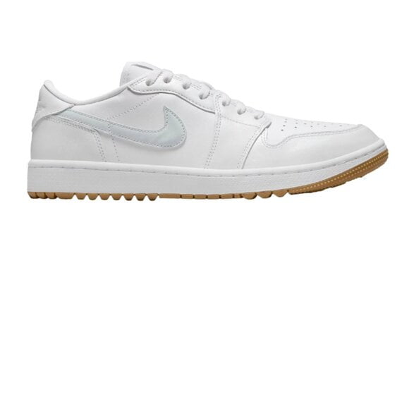 Jordan Air Jordan Men's 1 Low G Golf Shoes - Color: White/Platinum