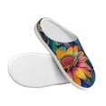 thumbnail image 3 of KLL Psychedelic Sunflowers Pattern Adult Unisex Cozy Slippers,Fuzzy Slip-on Slippers TPR Sole Slippers Comfort Plush Home Footwear for Indoor & Outdoor-37/38, 3 of 7
