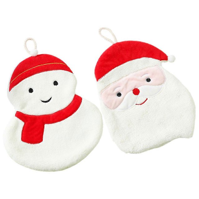 Holiday Kitchen Towels 2 Pcs Christmas Hand Towels Absorbent Assorted Color Designed For Bathroom Use