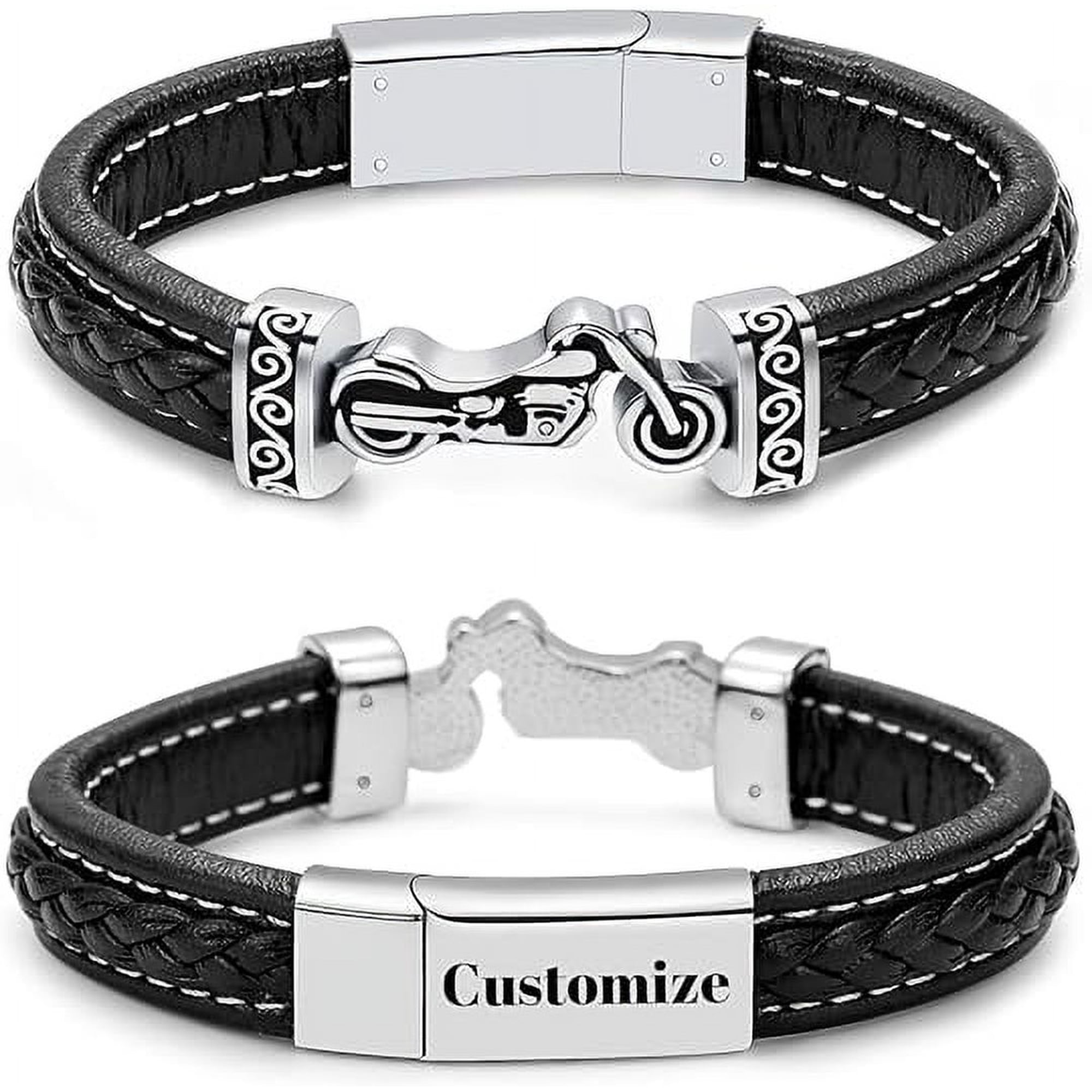 Urn Bracelet for Ashes for Men, Cremation Jewelry for Ashes, Ash Necklace for Human Ashes Bracelet Stainless Steel Motorcycle Jewelry Ashes Keepsake Necklace for Ashes of Loved Ones
