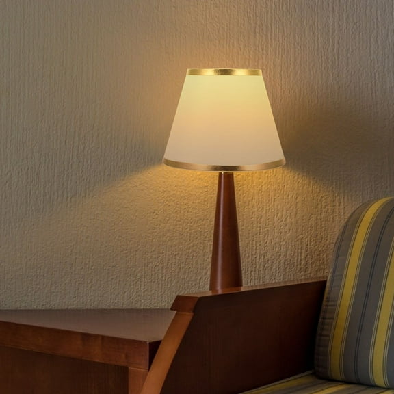 LEORX 1Pcs White Fabric Lamp Shade for Light Fixture Cover 12in Round Conical Simple Style