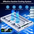 thumbnail image 3 of Soporte de refrigeración con cargador controlador para consola PlayStation 5 con ventilador de refrigeración de 3 velocidades, estación de carga para mando con organizador, 3 of 7