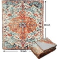 thumbnail image 5 of Orange Blue Boho Blanket Soft Flannel Lightweight Rust Teal Bohemian Throw Blanket Cozy Warm Vintage Aztec Carpet Blankets All Seasons Living Room Decor for Couch Chair Bed Sofa Office 50x60 inch, 5 of 6
