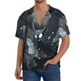 thumbnail image 1 of Balery Forest Black Ghost Warrior Camisa Casual de Manga Corta con Botones para Hombre, Texturizada, Estilo Cubano, para Playa, Verano-XX-Large, 1 of 5