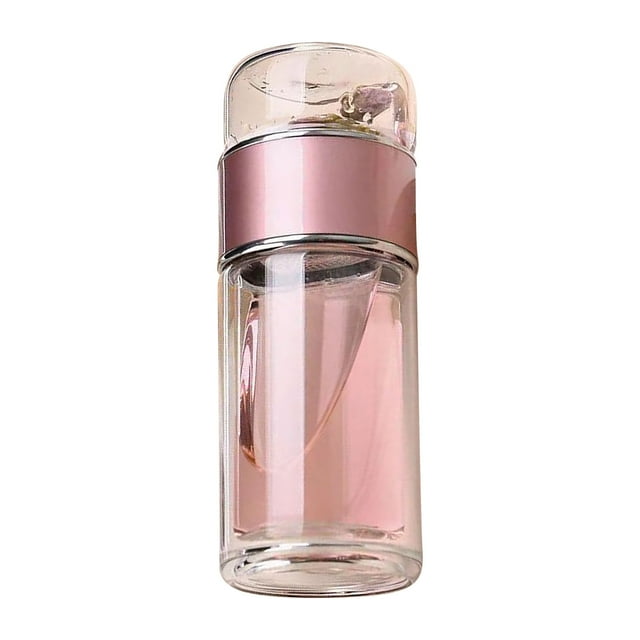 Glass Tea Cups High End Double-Layer Tea Separation Cup, Glass Cup, Transparent Tea Drink Cup, Filter Portable Cup, Men's and Women's Tea Disposable Tea Cups