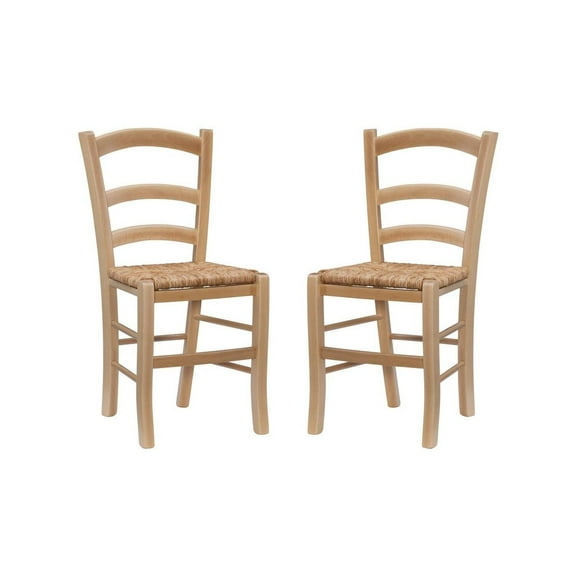 Linon Home Decor CH244NAT02ASU Carmelo Side Chair, Natural - Set of 2