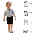 thumbnail image 2 of ‌LYMAYTER Boys Gentleman Outfits Baby Formal Sets,Infant Shirt + Shorts + Bow Tie + Suspenders 1Y-11Y, 2 of 8