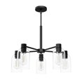 thumbnail image 2 of Hunter - Lochemeade 5-light Matte Black, Large Chandelier, Dimmable, Formal Style, Candle Shaped, for Bedrooms, Kitchens, Dining, Living Rooms - 49081, 2 of 9