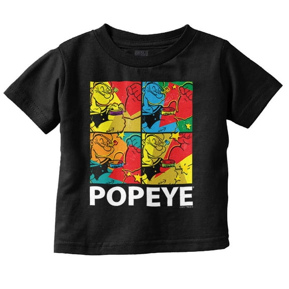 Popeye the Sailor Man Spinach Squares Toddler Boy Girl T Shirt Infant Toddler Brisco Brands 6M