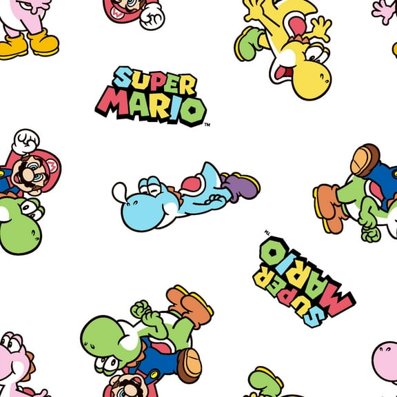 Springs Creative Nintendo Mario and Yoshi Cotton Fabric By the Yard