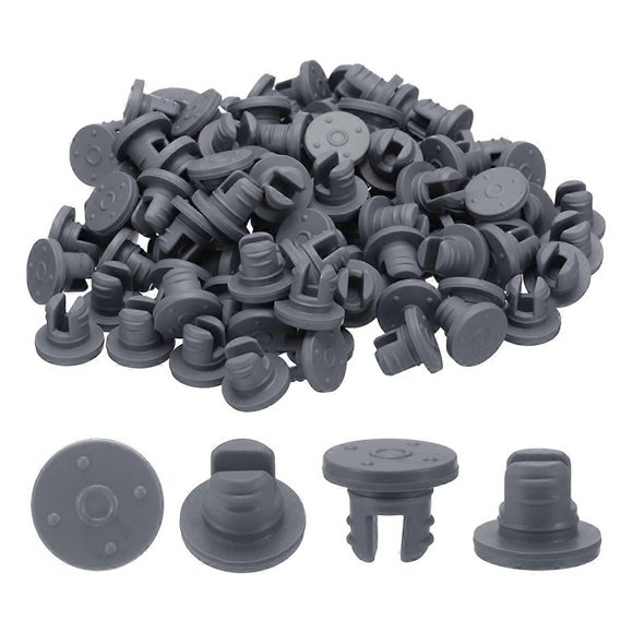 7.5 mm/0.3 Inch Vials Rubber Stoppers, 200 Pcs Two Legs Butyl Rubber Bottle Stopper Self-Healing Ports Seal