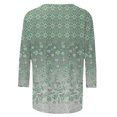 thumbnail image 5 of Pompotops Mode T-shirt Décontracté à Manches 3/4 Col Rond Confortable pour Femmes en Solde, 5 of 5