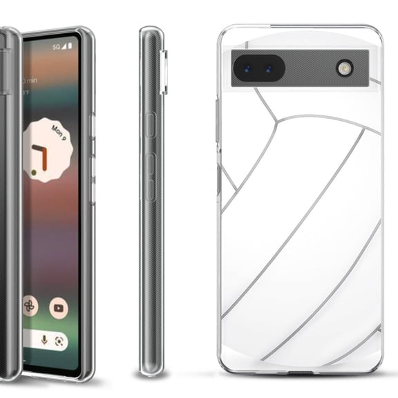 Slim-Fit Gel TPU Phone Case for Google Pixel 6a, by OneToughShield ® - Volleyball
