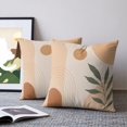 thumbnail image 2 of Bohemian Pillow Covers 26x26 Set of 2, Modern Abstract Boho Leaves Beige Middle Century Throw Pillow Covers Decorative Couch Cushion Cover, Microfiber Soft Pillowcases for Bedroom Living Room Sofa, 2 of 9