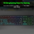 thumbnail image 4 of TIMIFIS Clavier de Jeu Filaire LED Tricolore Rétroéclairage 104 Touches Capuchon Rond Clavier Contrôle Multimédia pour Ordinateur de Bureau, 4 of 7