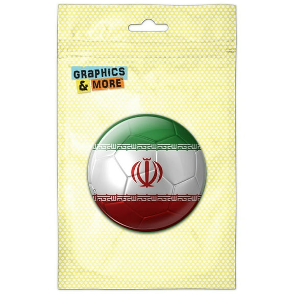 Iran Flag Soccer Ball Futbol Football Refrigerator Button Magnet