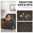 thumbnail image 3 of Easy-Going Loveseat Recliner Cover, Reversible Couch Cover for Double Recliner, Split Sofa Cover for Each Seat, Furniture Protector with Elastic Straps for Kids, Dogs, Pets(2 Seater, Chocolate/Beige), 3 of 8