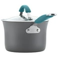 thumbnail image 3 of Rachael Ray Cucina Hard Anodized Nonstick Saucepan with Lid, 3-Quart, Agave Blue, 3 of 6
