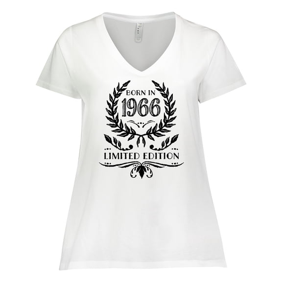 Inktastic Born in 1966 Limited Edition Women's Plus Size V-Neck T-Shirt
