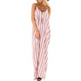 thumbnail image 2 of Baohd Été Femmes Strappy pour Cami Rayé Longue Robe Boho Maxi Rose L, 2 of 6