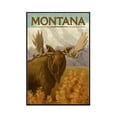 thumbnail image 1 of Montana - Moose - Oil Painting - Lantern Press Artwork (16x24 Framed Gallery Wrapped Stretched Canvas), 1 of 1