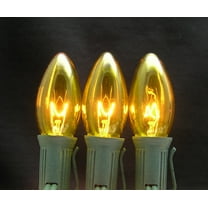7 Watt C9 Transparent Outdoor Patio Party Christmas Novelty Replacement Bulbs, 25 Pack (Yellow)