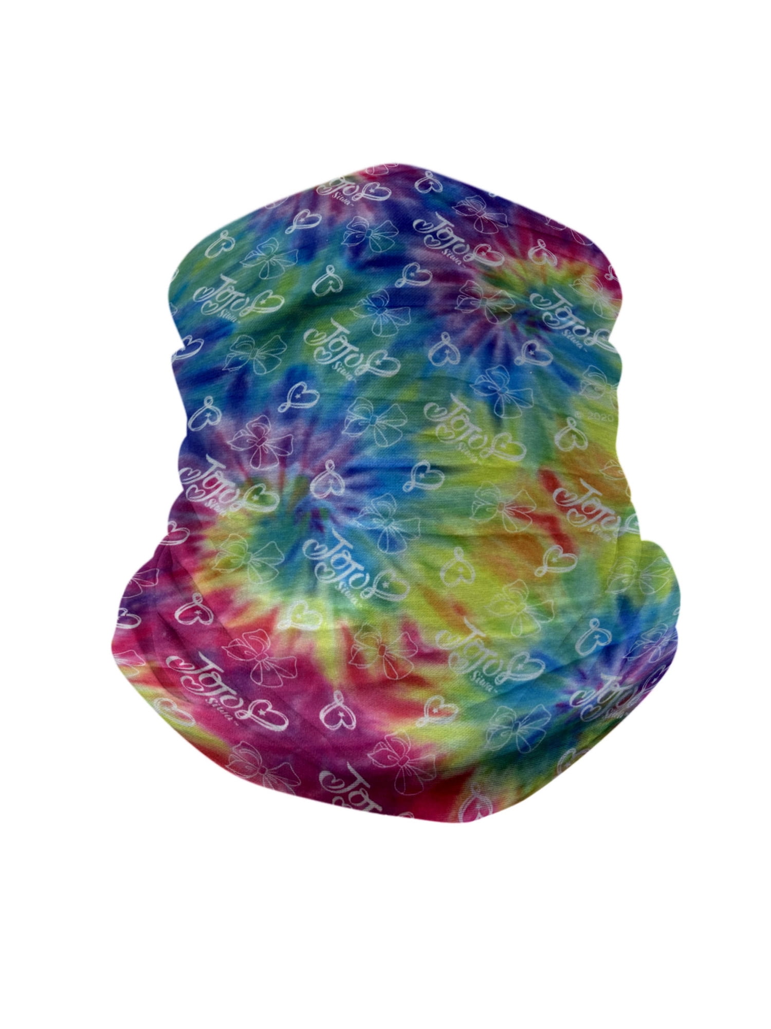 Girls Kids JoJo Siwa All-Over Print Tie-Dye Neck Gaiter Wrap Lightweight Bows