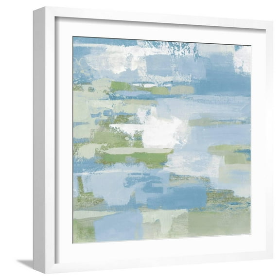 Art.com Urban Walkway III Blue and Green Art Print by Silvia Vassileva, White Frame Wall Art, 21" x 21"