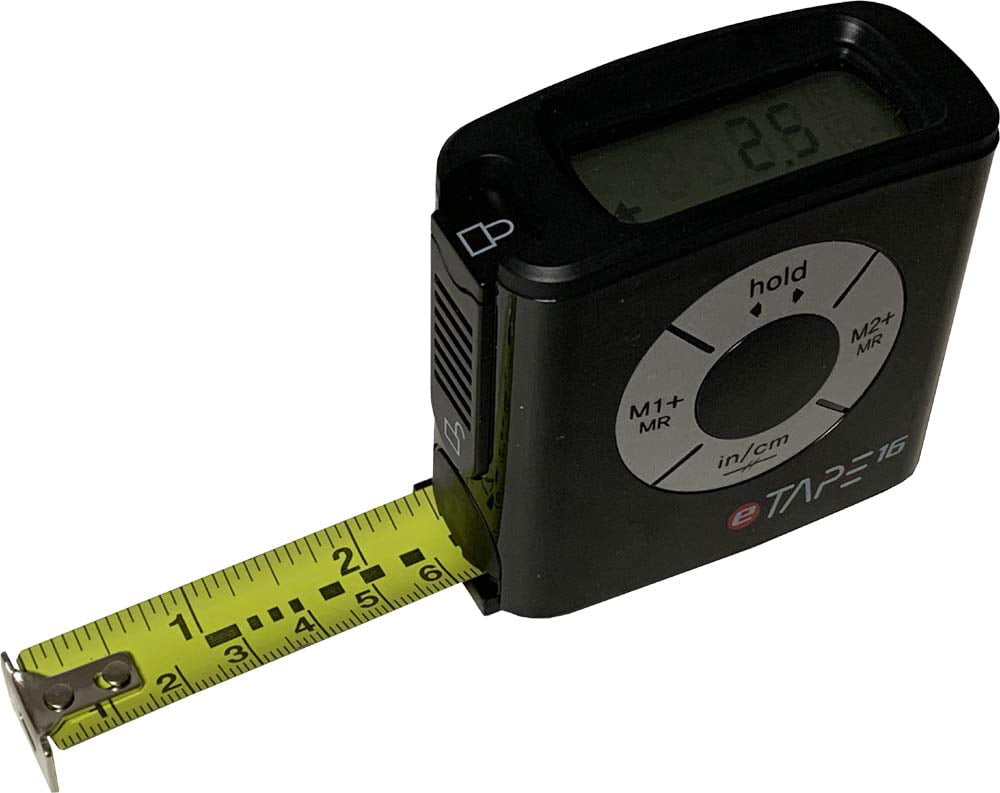 eTape16 ET16.75-db-RP Digital Tape Measure 16 Feet Red Inch/Metric 