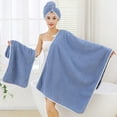thumbnail image 4 of 3 Piece Towel Bath Towel Bath Cap Set, Adjustable Spa Shower Wrap with Super Absorbent Microfiber, Quick-Dry Body & Hair Towel Set, for Home, Hotel, Beach, Pool, Gym, Travel, 4 of 4