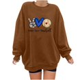 thumbnail image 4 of Gibobby Sudadera de mujer Sudadera para mujer linda camisa de otoño con cuello redondo(Marrón,M), 4 of 5
