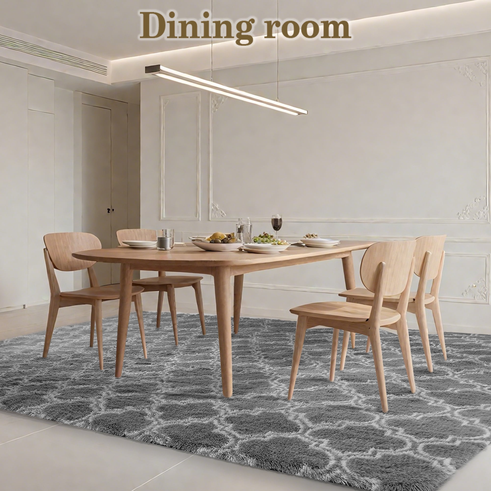 CozyDesg 5'x7' Area Rugs for Living Room，Black Rugs Shag Fluffy Shaggy Bedside Carpet, Large rug for Living Room Bedroom Dining Room Office Home Decor,Dark Gray & White