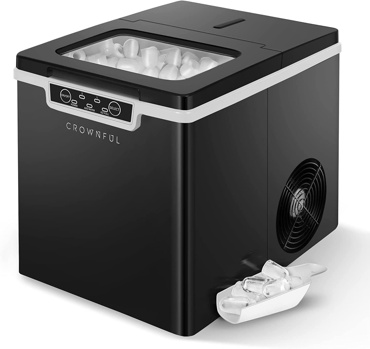 Crownful Ice Maker Countertop Machine, 26 lbs/24H, S/L Two Ice Cube