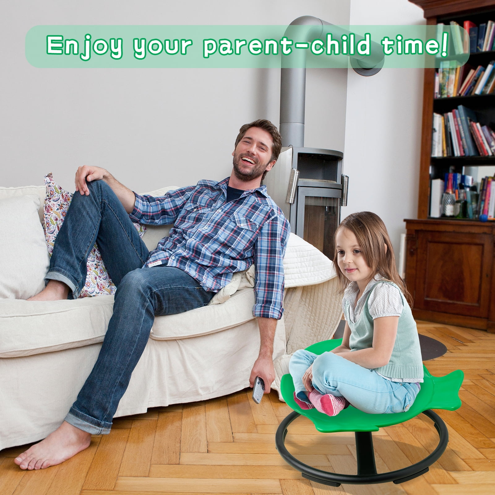 Sensory Spinning Chair for Kids with Autism & ADHD, Swivel Chair for Indoor/Outdoor Use, Sit and Spin Toys, Fish-Shaped Sensory Chairs for Autistic Children, Training Body Coordination